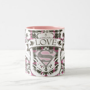 Supergirl-Liebe-Wappen Zweifarbige Tasse