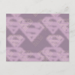 Supergirl-Lila-Halftone-Logo Postkarte