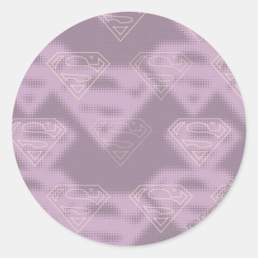 Supergirl-Lila-Halftone-Logo Runder Aufkleber (Vorderseite)