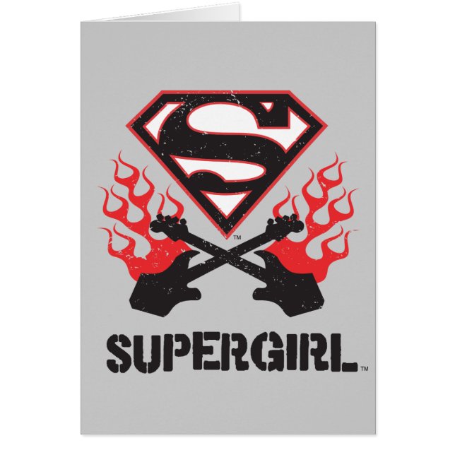 Supergirl Logo Black Flaming Gitarren (Vorne)