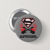 Supergirl Logo Black Flaming Gitarren Button (Vorne & Hinten)
