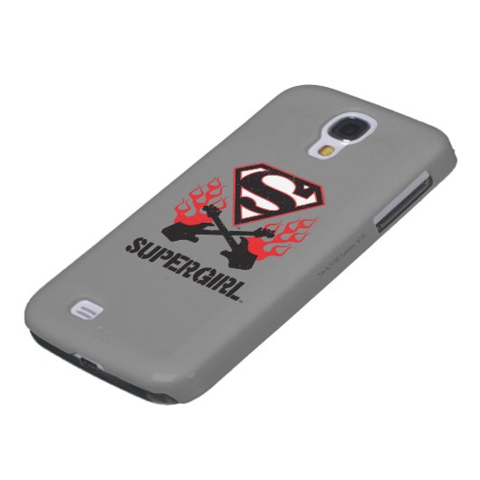Supergirl Logo Black Flaming Gitarren Case-Mate Samsung Galaxy Hülle (unten)
