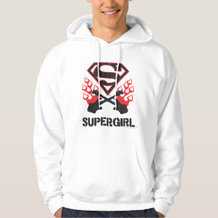 Supergirl Logo Black Flaming Gitarren Hoodie