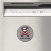 Supergirl Logo Black Flaming Gitarren Magnet (In Situ (Geschirrspüler))