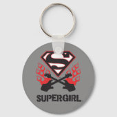 Supergirl Logo Black Flaming Gitarren Schlüsselanhänger (Vorderseite)