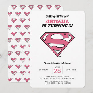 Supergirl Logo Girls Geburtstagseinladung Einladung