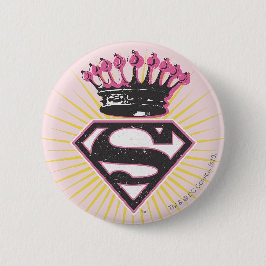 Supergirl-Logo mit Krone Button (Vorderseite)