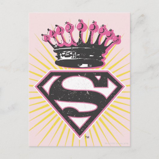Supergirl-Logo mit Krone Postkarte (Vorderseite)