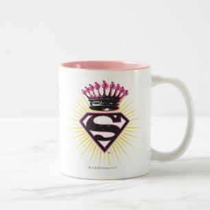Supergirl-Logo mit Krone Zweifarbige Tasse