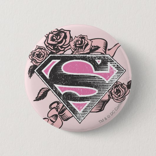 Supergirl-Logo mit Rose Button (Vorderseite)