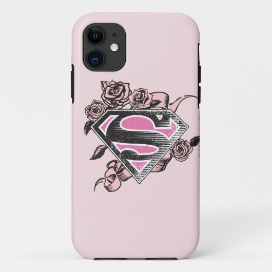 Supergirl-Logo mit Rose Case-Mate iPhone Hülle (Rückseite)