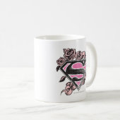 Supergirl-Logo mit Rose Kaffeetasse (VorderseiteRechts)