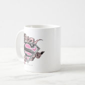 Supergirl-Logo mit Rose Kaffeetasse (Vorderseite Links)