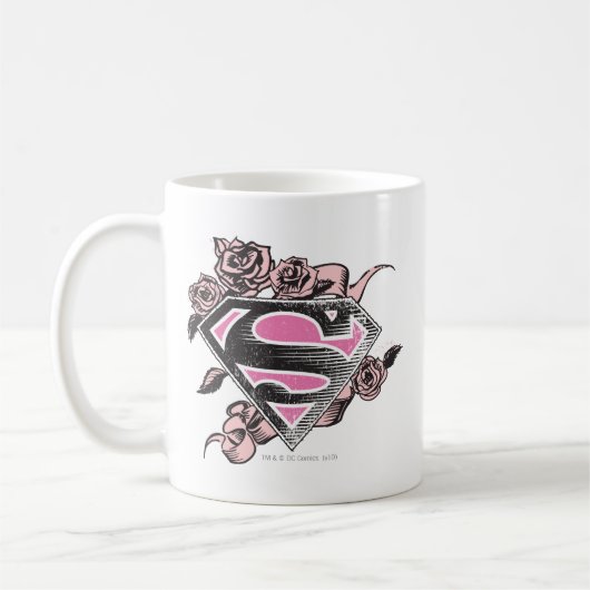 Supergirl-Logo mit Rose Kaffeetasse (Links)