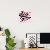 Supergirl-Logo mit Rose Poster (Heimbüro)