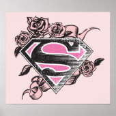 Supergirl-Logo mit Rose Poster (Vorne)