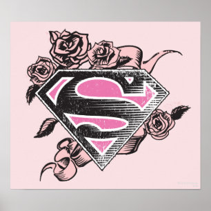 Supergirl-Logo mit Rose Poster