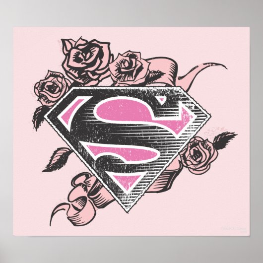 Supergirl-Logo mit Rose Poster (Vorne)