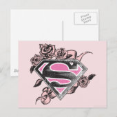 Supergirl-Logo mit Rose Postkarte (Vorne/Hinten)