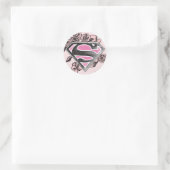 Supergirl-Logo mit Rose Runder Aufkleber (Tasche)