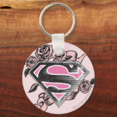 Supergirl-Logo mit Rose Schlüsselanhänger (Vorderseite)