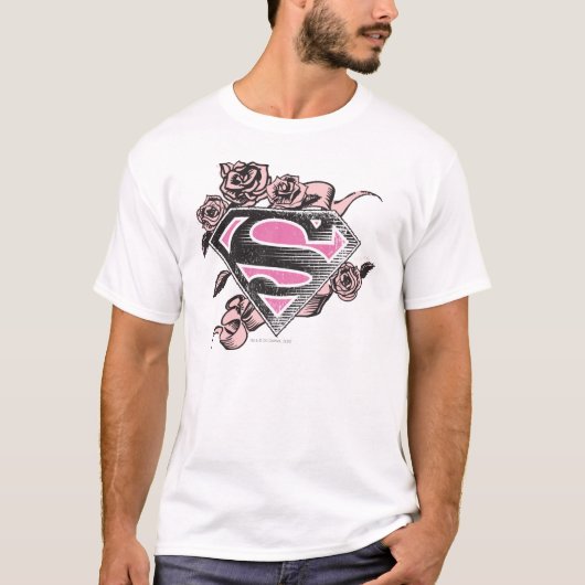 Supergirl Logo mit Rosen T-Shirt (Vorderseite)