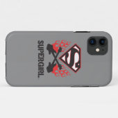 Supergirl Logo-Schwarz-lodernde Gitarren Case-Mate iPhone Hülle (Rückseite (Horizontal))