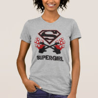 Supergirl Logo-Schwarz-lodernde Gitarren