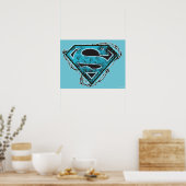 Supergirl-Logo-Stacheldraht und Blume Poster (Küche)