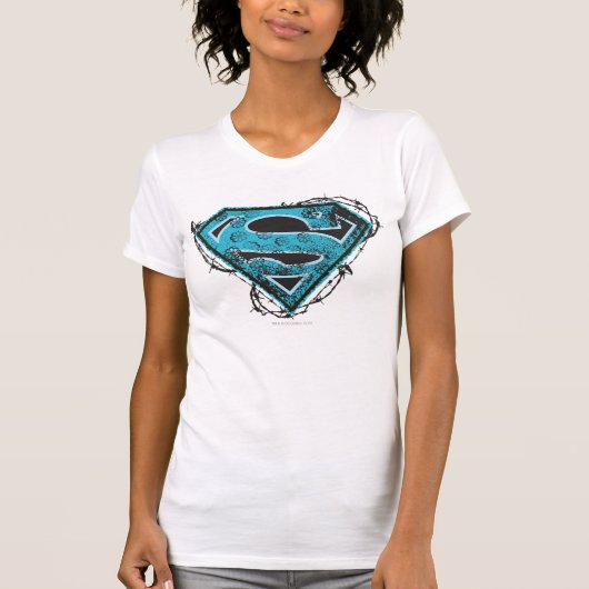 Supergirl-Logo-Stacheldraht und Blume T-Shirt (Vorderseite)