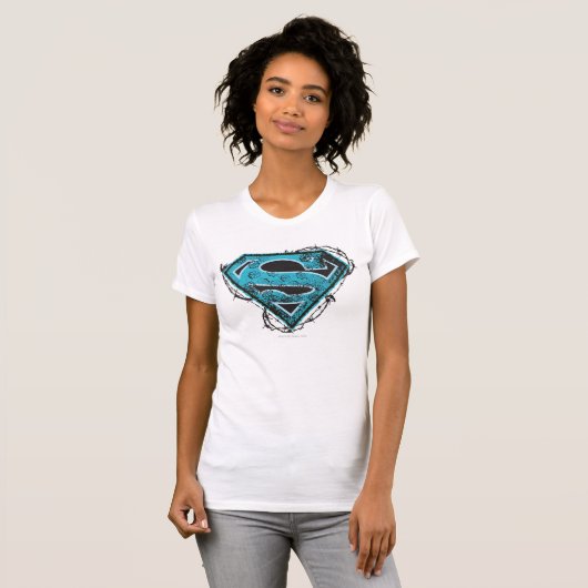Supergirl-Logo-Stacheldraht und Blume T-Shirt (Vorne ganz)