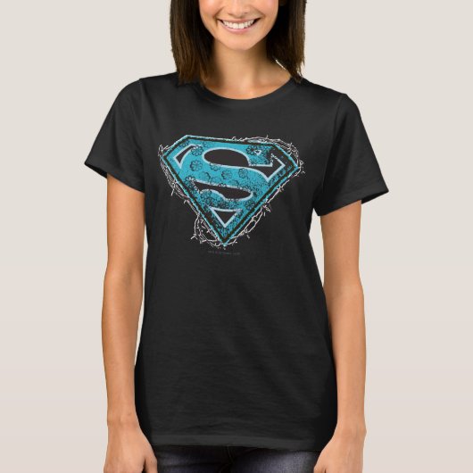 Supergirl-Logo-Stacheldraht und Blume T-Shirt (Vorderseite)