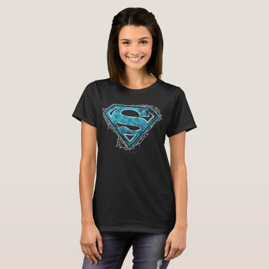 Supergirl-Logo-Stacheldraht und Blume T-Shirt (Vorne ganz)