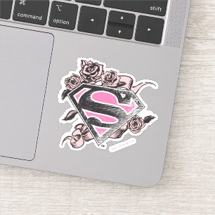 Supergirl Logo with Roses Aufkleber