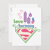 Supergirl Love & Harmony Postkarte (Vorne/Hinten)