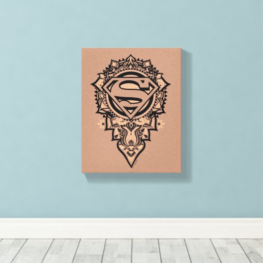 Supergirl Mandala Graphic Leinwanddruck (Insitu (Holzboden))