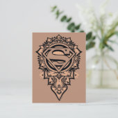 Supergirl Mandala Graphic Postkarte (Stehend Vorderseite)