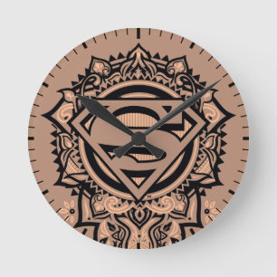 Supergirl Mandala Graphic Runde Wanduhr