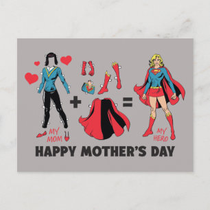 Supergirl   Meine Mutter = Mein Held Einladungspostkarte