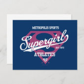 Supergirl Metropolis Sportathletik Grafik Mitteilungskarte (Vorne/Hinten)