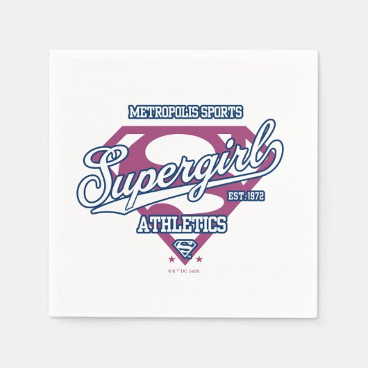 Supergirl Metropolis Sportathletik Grafik Serviette (Vorderseite)