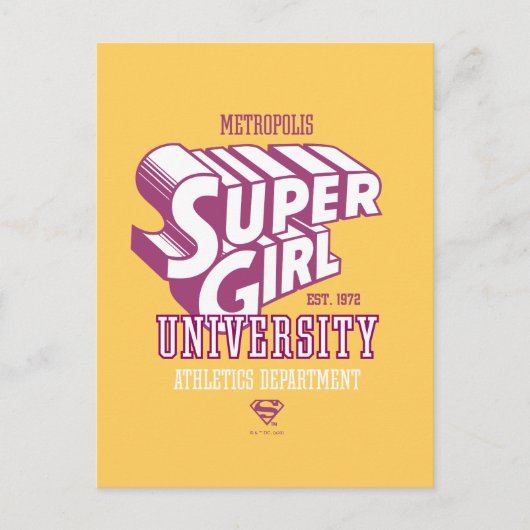 Supergirl Metropolis University Athletics Dept. Postkarte (Vorderseite)
