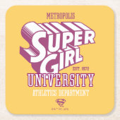 Supergirl Metropolis University Athletics Dept. Rechteckiger Pappuntersetzer (Vorderseite)