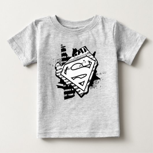 Supergirl Newsprint S-Shield Baby T-shirt (Vorderseite)