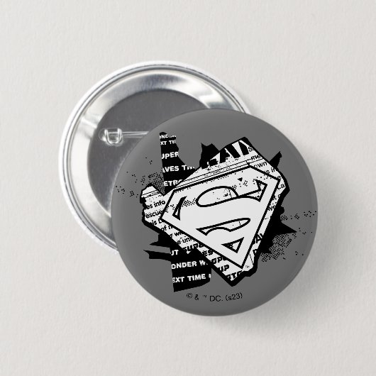 Supergirl Newsprint S-Shield Button (Vorne & Hinten)