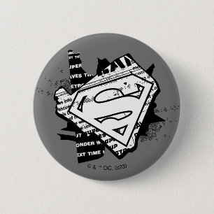 Supergirl Newsprint S-Shield Button