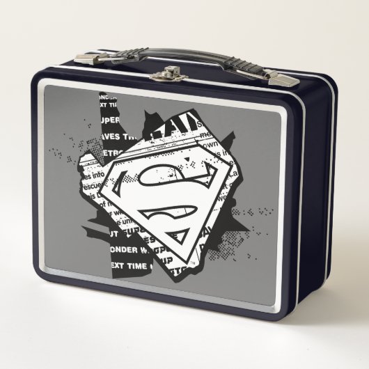 Supergirl Newsprint S-Shield Metall Brotdose (Vorderseite)