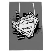 Supergirl Newsprint S-Shield Mittlere Geschenktüte (Rückseite)
