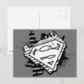 Supergirl Newsprint S-Shield Postkarte (Vorne/Hinten)