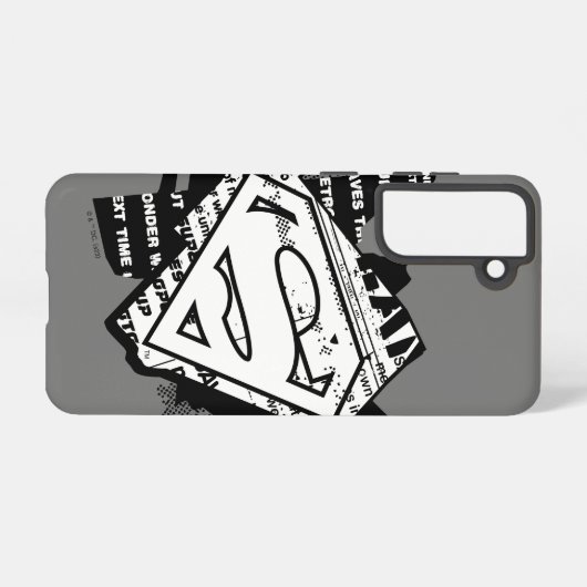Supergirl Newsprint S-Shield Samsung Galaxy Hülle (Rückseite (Horizontal))
